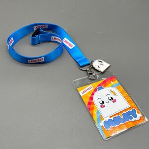 LankyBox Lanyard Milky Character ID Badge Holder Blue Neck Strap Kids Cartoon